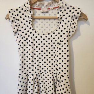 Anthropologie Polka Dot Peplum Top (Size XS)
